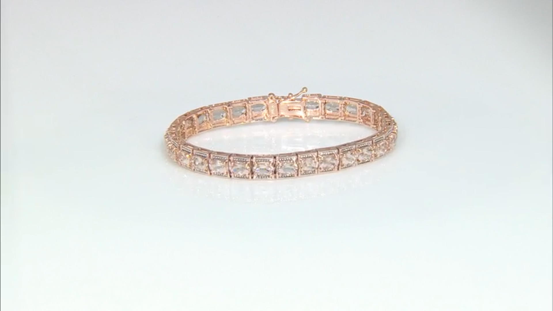 Peach Morganite 10k Rose Gold Bracelet 9.32ctw Video Thumbnail