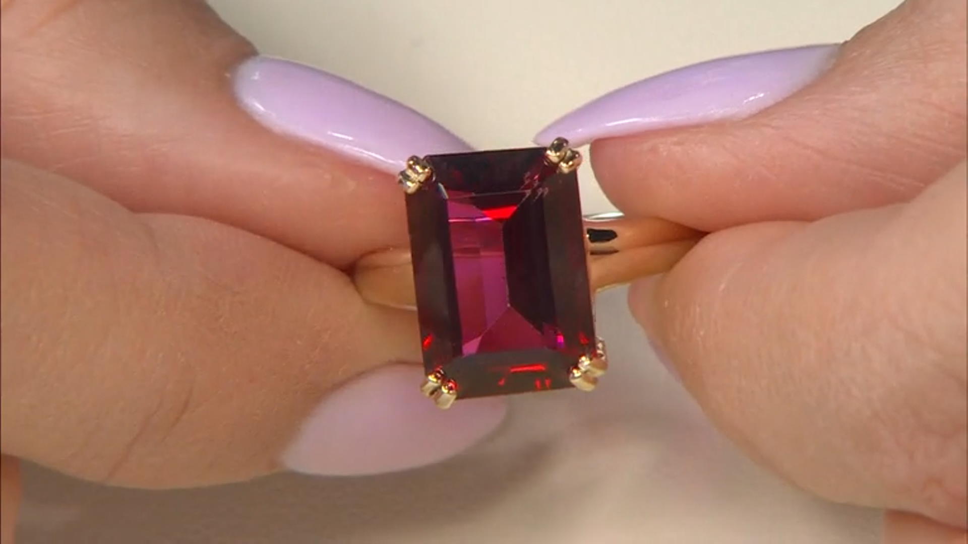 Red Peony Color Topaz 10k Yellow Gold Solitaire Ring 7.52ct Video Thumbnail