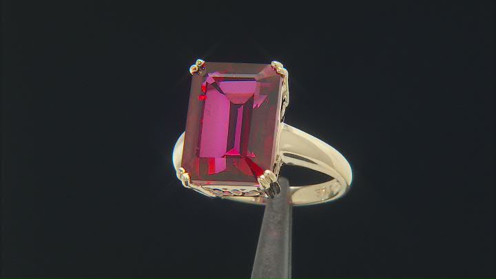Red Peony Color Topaz 10k Yellow Gold Solitaire Ring 7.52ct Video Thumbnail