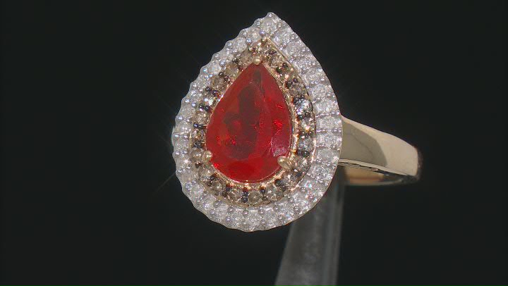 Orange Mexican Fire Opal 14k Yellow Gold Ring 1.68ctw Video Thumbnail