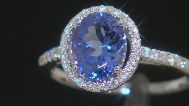 Blue Tanzanite Rhodium Over 14k White Gold Ring 1.90ctw Video Thumbnail