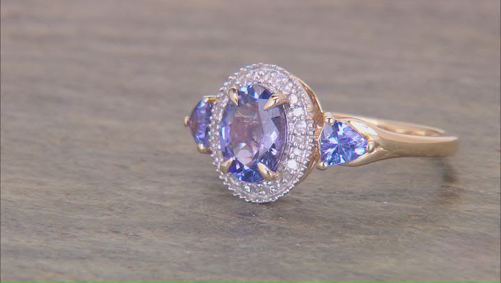 Blue Tanzanite 14k Yellow Gold Ring 1.54ctw Video Thumbnail