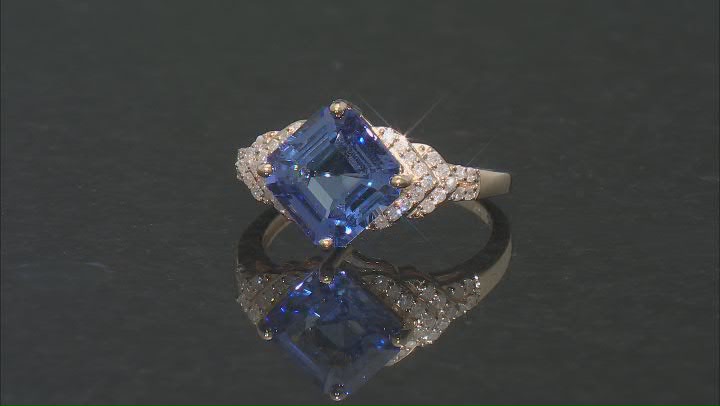 Blue Tanzanite And White Diamond 14k Yellow Gold Ring 2.91ctw Video Thumbnail
