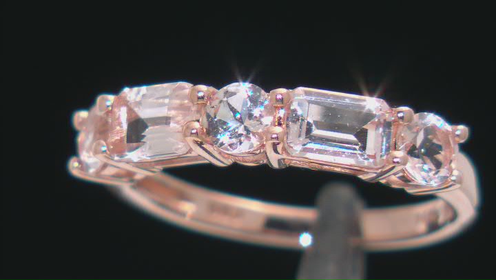 Peach Morganite 10k Rose Gold Band Ring 1.33ctw Video Thumbnail