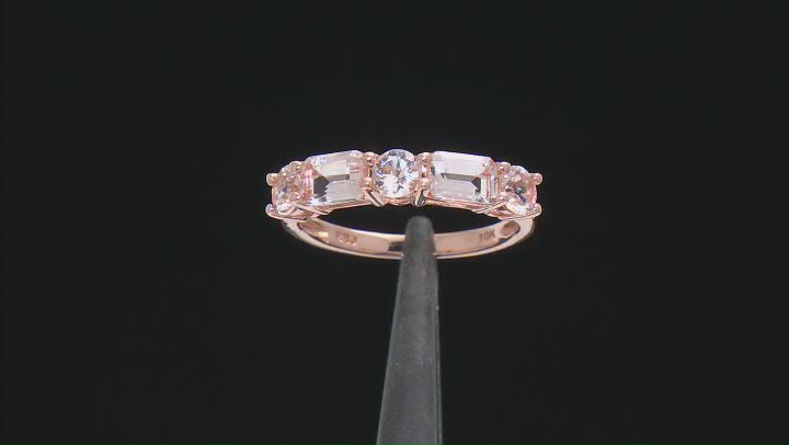 Peach Morganite 10k Rose Gold Band Ring 1.33ctw Video Thumbnail