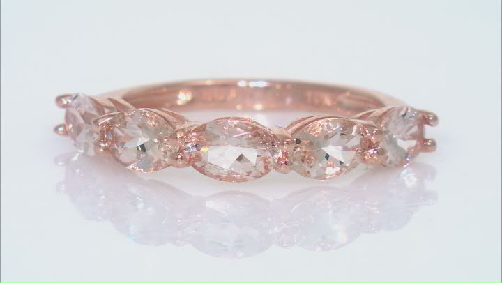 Peach Morganite 10k Rose Gold Band Ring 1.49ctw Video Thumbnail