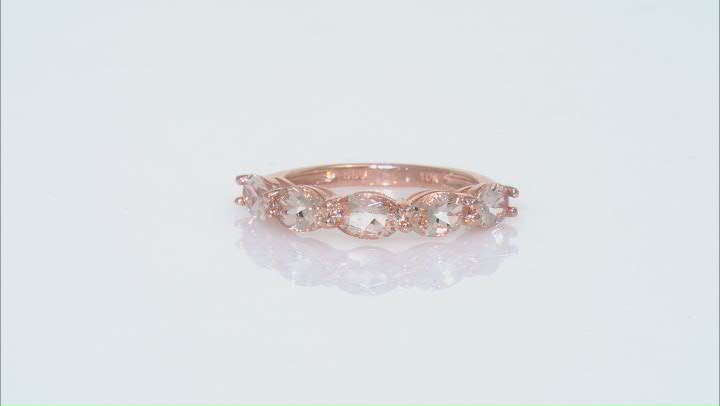 Peach Morganite 10k Rose Gold Band Ring 1.49ctw Video Thumbnail