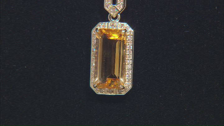 Golden Citrine 10k Yellow Gold Pendant With Chain 4.18ctw Video Thumbnail
