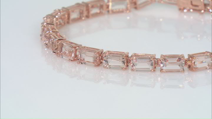 Morganite 14k Rose Gold Tennis Bracelet 9.12ctw Video Thumbnail