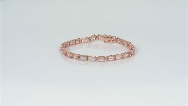 Morganite 14k Rose Gold Tennis Bracelet 9.12ctw Video Thumbnail