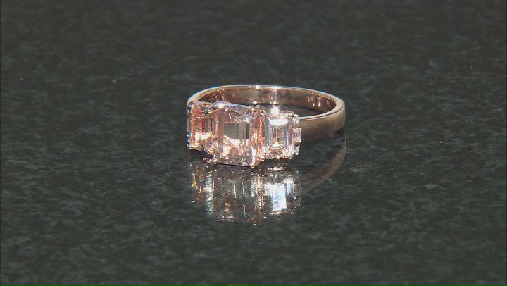 Morganite With Diamond 10k Rose Gold Ring 2.09ctw Video Thumbnail