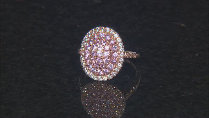 Pink And White Sapphire With 10k Rose Gold Ring 1.44ctw Video Thumbnail