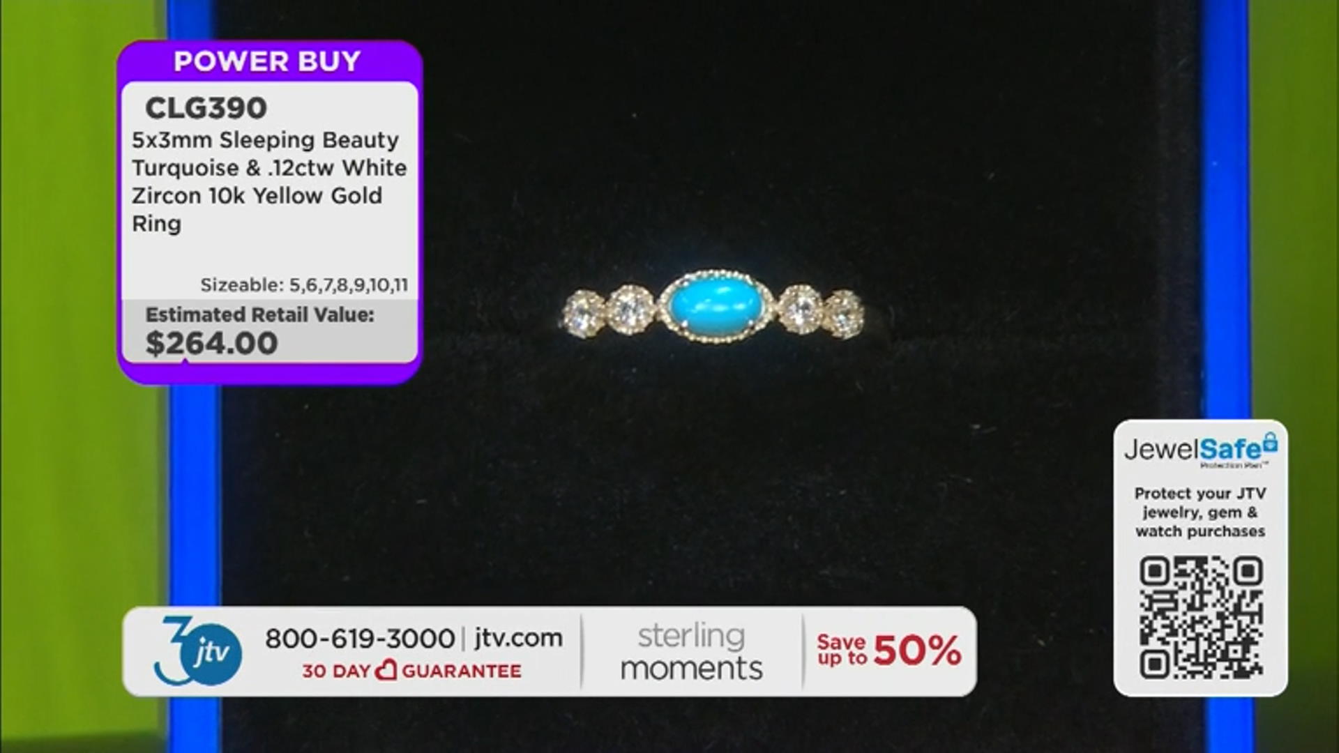 Blue Sleeping Beauty Turquoise With White Zircon 10k Yellow Gold Ring 0.12ctw Video Thumbnail