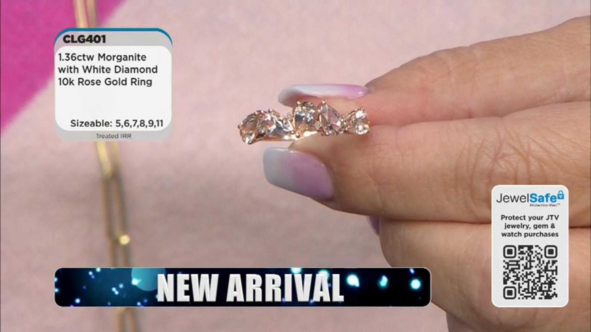 Morganite With White Diamond 10k Rose Gold Ring 1.38ctw Video Thumbnail