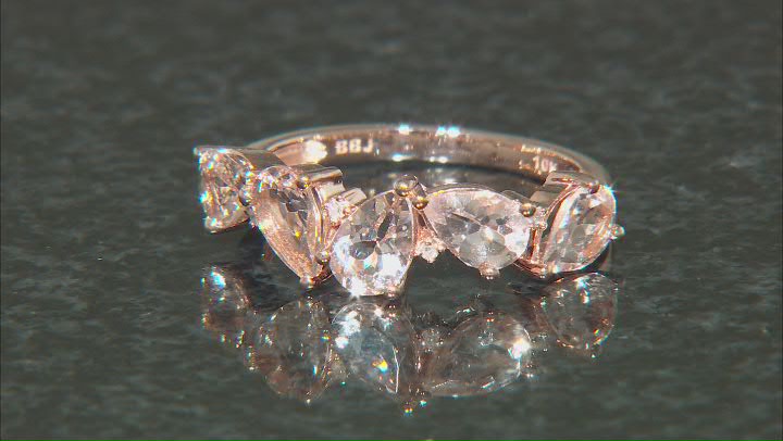 Morganite With White Diamond 10k Rose Gold Ring 1.38ctw Video Thumbnail