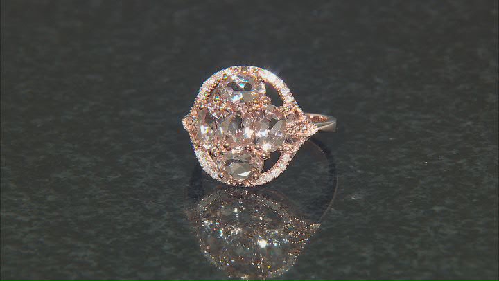 Morganite With White Diamond 10k Rose Gold Ring 1.58ctw Video Thumbnail