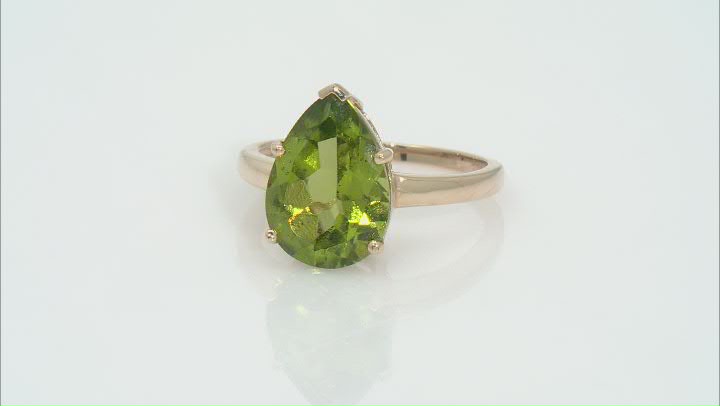 Green Peridot 10k Yellow Gold Ring 4.68ct Video Thumbnail