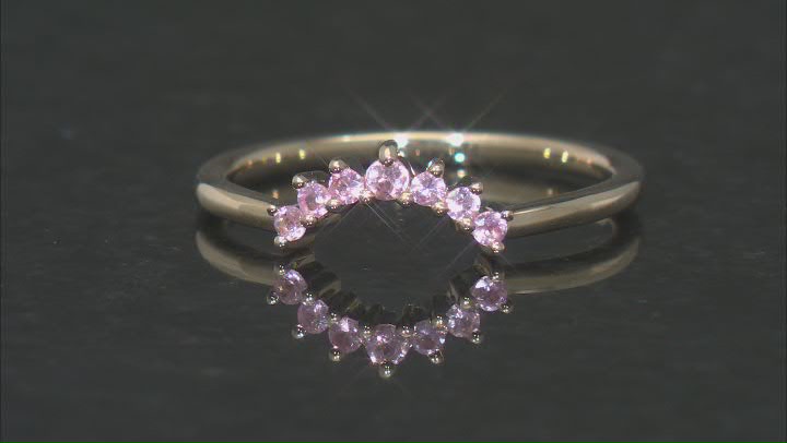 Pink Spinel 10k Yellow Gold Ring 0.14ctw Video Thumbnail