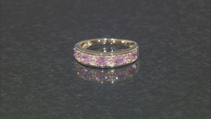 Pink Spinel With White Diamond 10k Yellow Gold Ring 0.83ctw Video Thumbnail