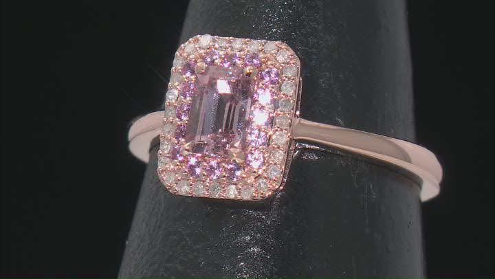Color Shift Garnet With Pink Sapphire And White Diamond 10k Rose Gold Ring 0.87ctw Video Thumbnail