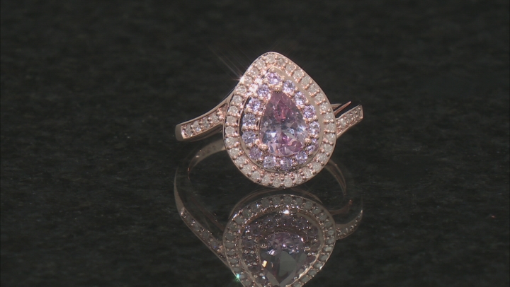 Color Shift Garnet with Pink Sapphire and White Diamond 10k Rose Gold Ring 0.98ctw Video Thumbnail