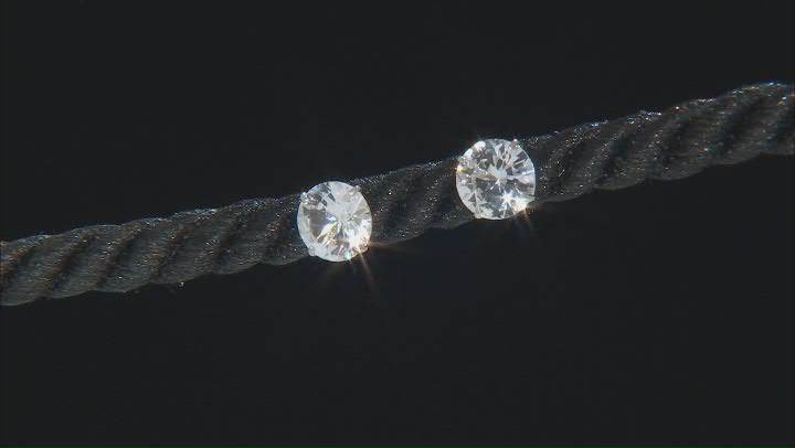 Lab Created White Sapphire Rhodium Over 10k White Gold Earrings 1.90ctw Video Thumbnail