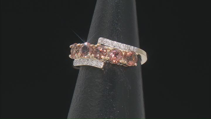 Andalusite With White Diamond 10K Yellow Gold Ring 1.24ctw Video Thumbnail