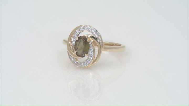 Andalusite With White Zircon 10K Yellow Gold Ring 0.80ctw Video Thumbnail