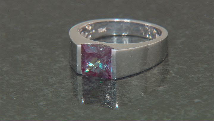 Blue Lab Created Alexandrite Rhodium Over 10k White Gold Ring 2.55ct Video Thumbnail