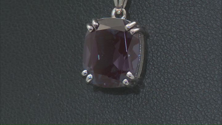 Blue Lab Created Alexandrite Rhodium Over 14k White Gold Pendant with Chain 5.27ct Video Thumbnail