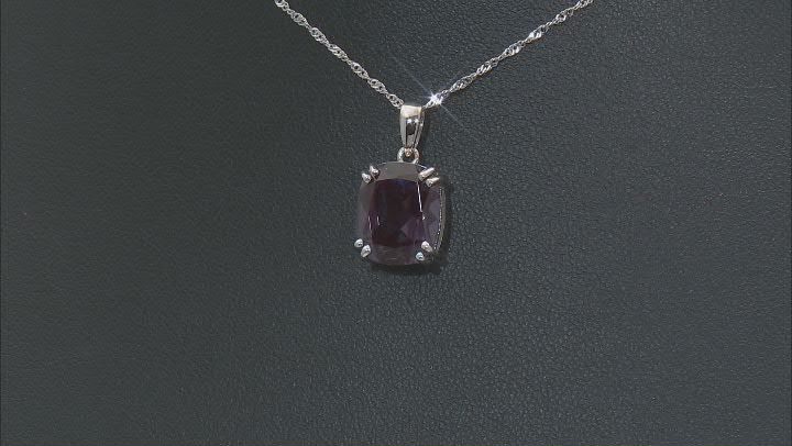 Blue Lab Created Alexandrite Rhodium Over 14k White Gold Pendant with Chain 5.27ct Video Thumbnail