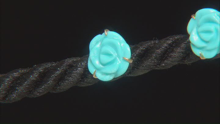 Blue Sleeping Beauty Turquoise 10k Yellow Gold Stud Earrings Video Thumbnail