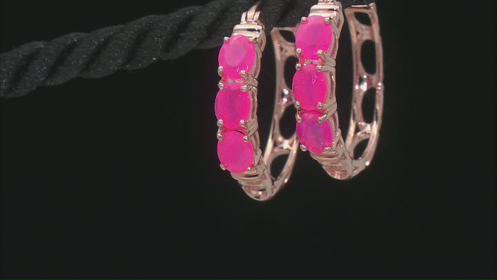 Pink Ethiopian Opal 10k Rose Gold Earrings 0.96ctw Video Thumbnail