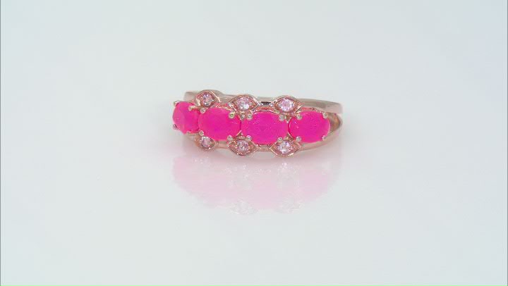Pink Ethiopian With Pink Spinel 10k Rose Gold Ring 0.95ctw Video Thumbnail