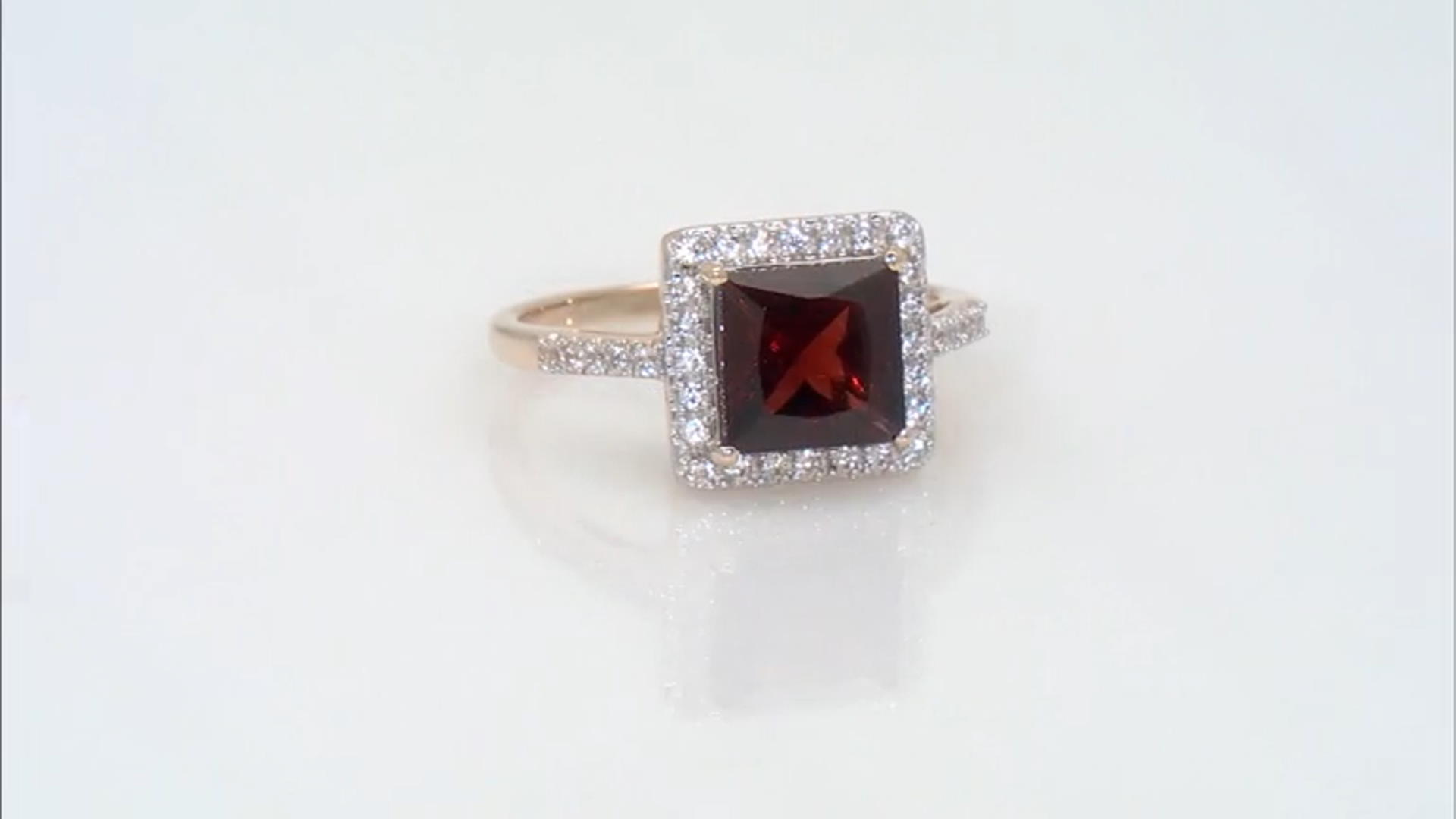 Red Garnet With White Zircon 10k Yellow Gold Ring 3.27ctw Video Thumbnail