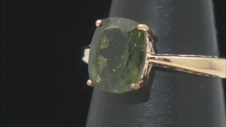 Green Moldavite 10k Yellow Gold Ring 1.80ct Video Thumbnail
