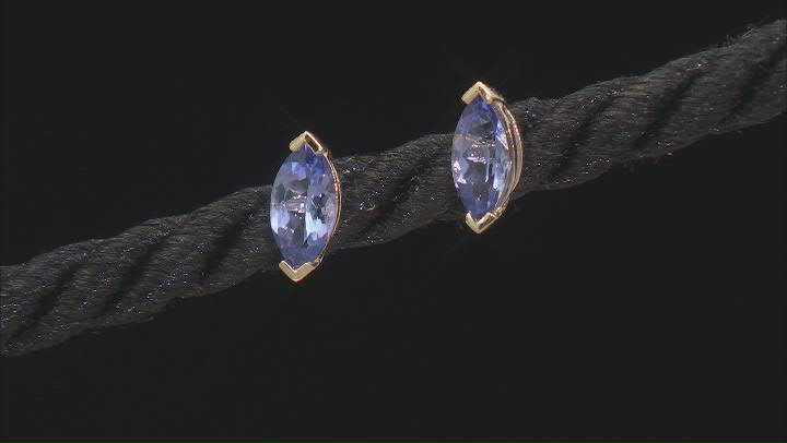 Blue Tanzanite 10k Yellow Gold Earrings 0.69ctw Video Thumbnail