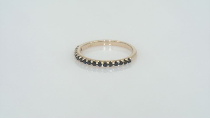 Black Spinel 10k Yellow Gold Band Ring 0.20ctw Video Thumbnail