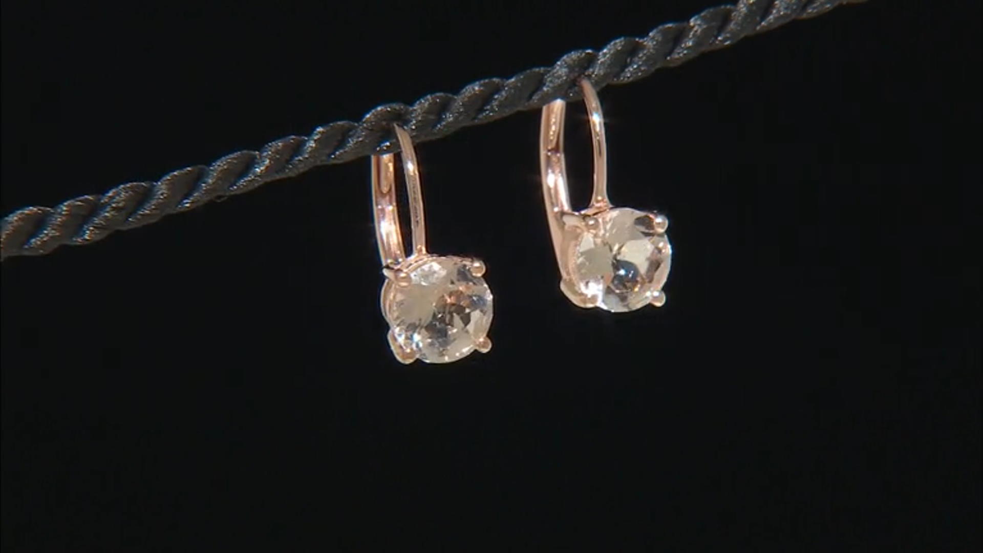 Peach Morganite 10k Rose Gold Earrings 1.32ctw Video Thumbnail