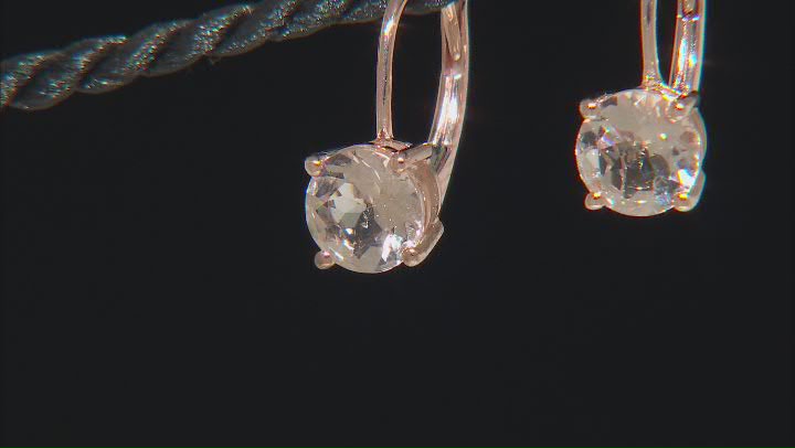 Peach Morganite 10k Rose Gold Earrings 1.32ctw Video Thumbnail