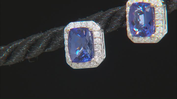 Cruise Ship Collection Blue Tanzanite Rhodium Over 14K White Gold Earrings 2.94ctw Video Thumbnail