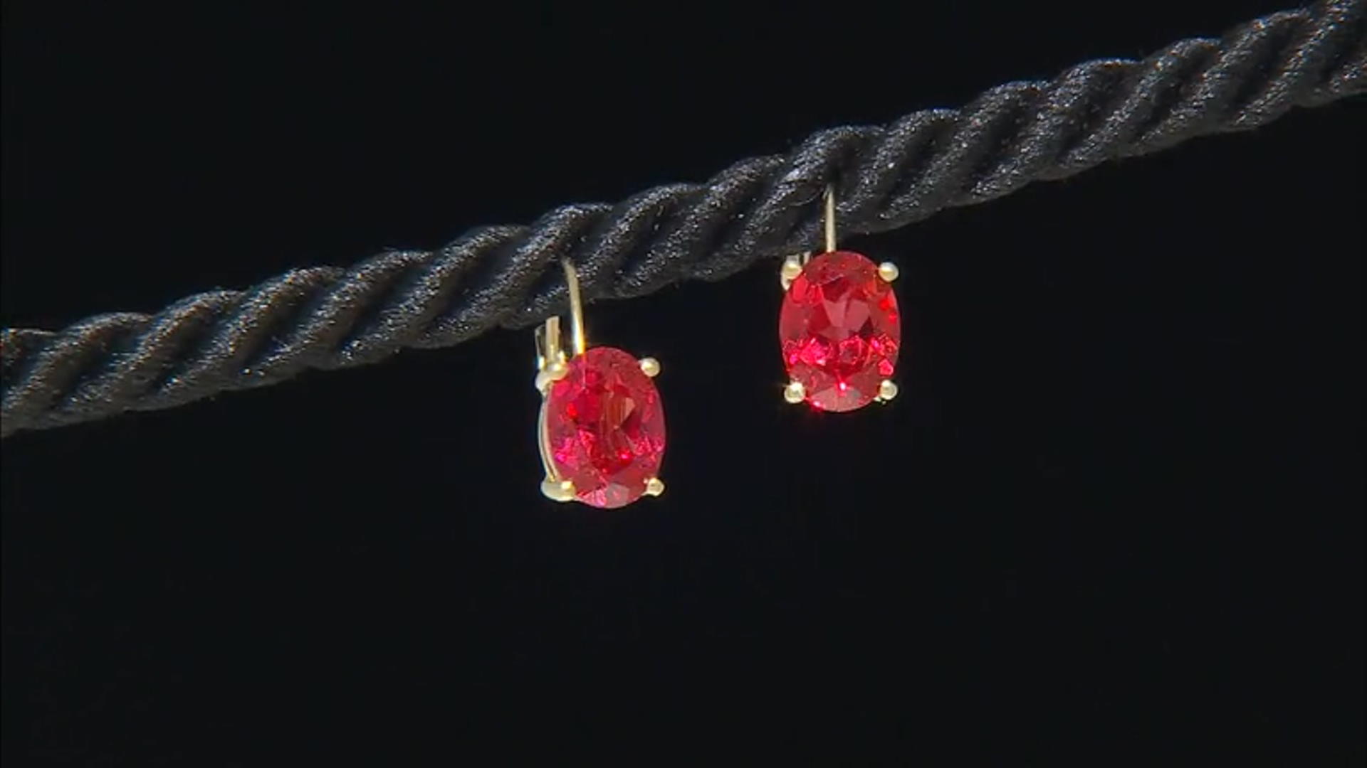 Orange Lab Created Padparadscha Sapphire 10k Yellow Gold Earrings 2.84ctw Video Thumbnail