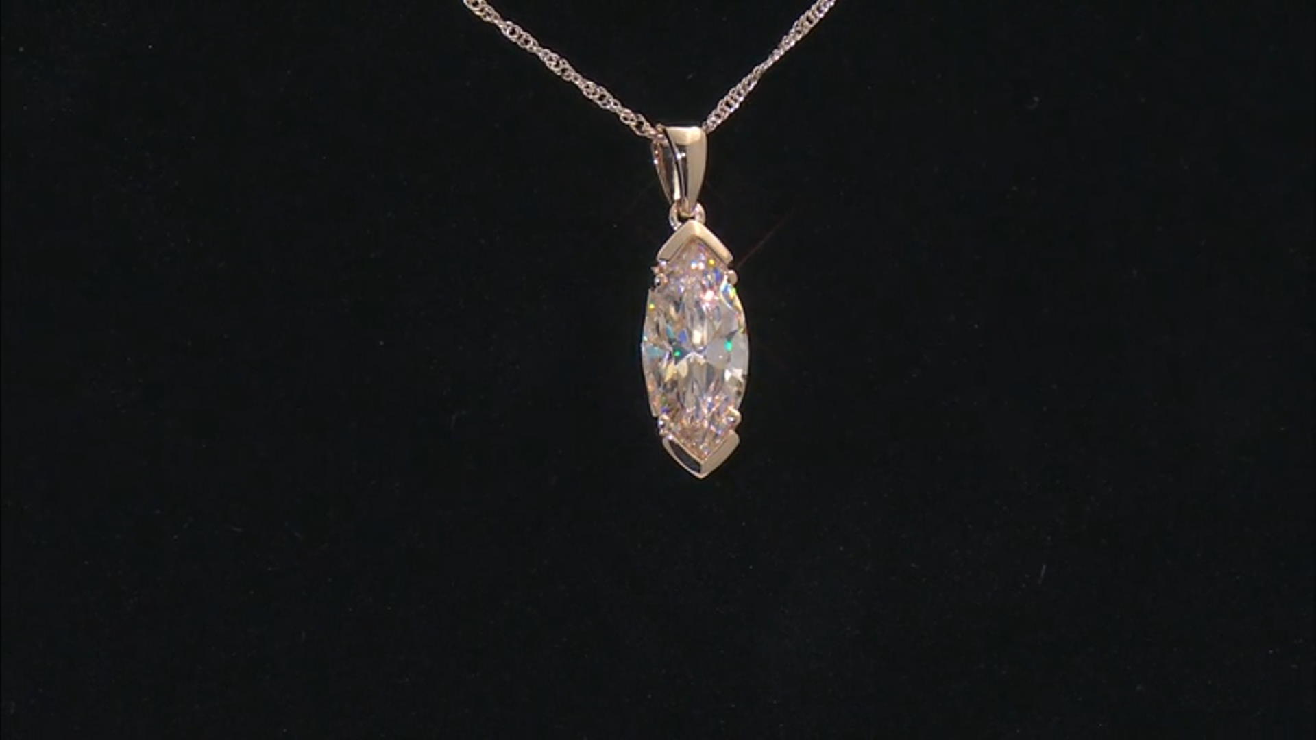 Champagne Strontium Titanate 10K Yellow Gold Pendant With Chain 3.52ct Video Thumbnail