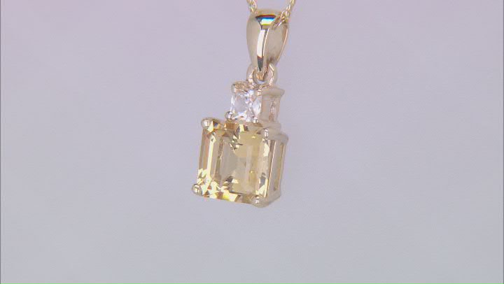 Yellow Beryl 10k Yellow Gold Pendant With Chain 1.11ctw Video Thumbnail