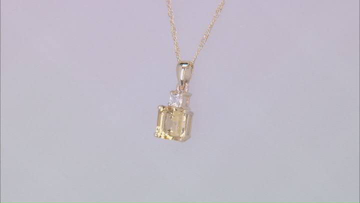 Yellow Beryl 10k Yellow Gold Pendant With Chain 1.11ctw Video Thumbnail