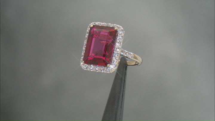 Peony Color Topaz 10k Yellow Gold Ring 8.28ctw Video Thumbnail