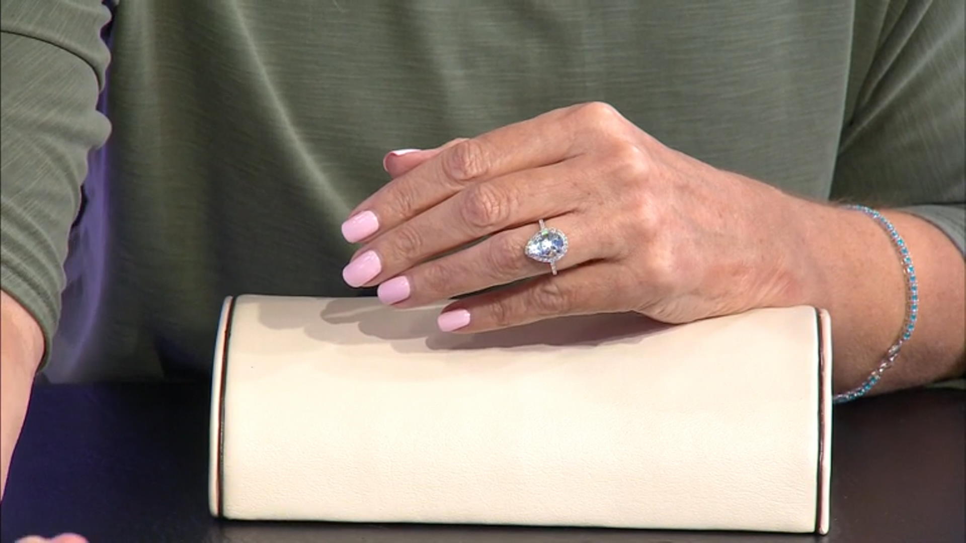 Aquamarine With White Diamond Rhodium Over 14k White Gold Ring 3.85ctw Video Thumbnail