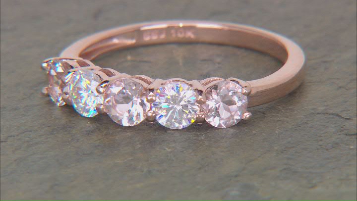 Peach Morganite 10k Rose Gold Ring 1.24ctw Video Thumbnail