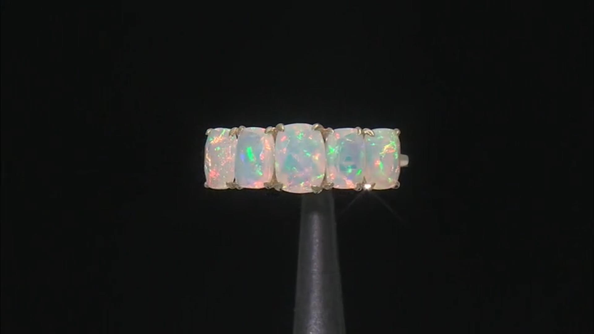 White Ethiopian Opal 10k Yellow Gold Ring 1.67ctw Video Thumbnail