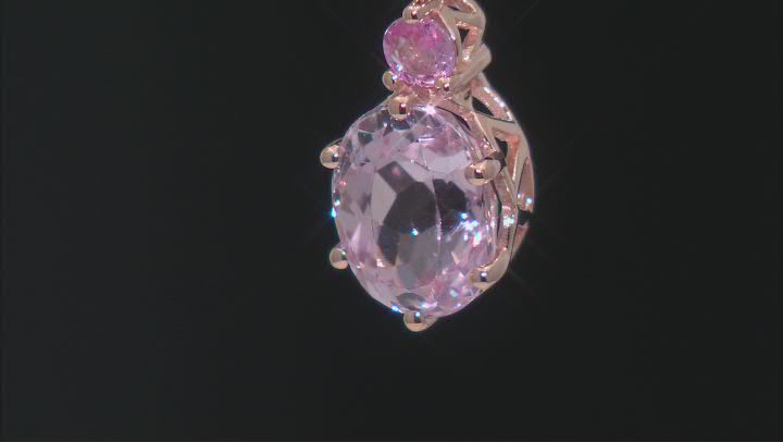 Pink Kunzite 10k Rose Gold Pendant With Chain 2.36ctw Video Thumbnail